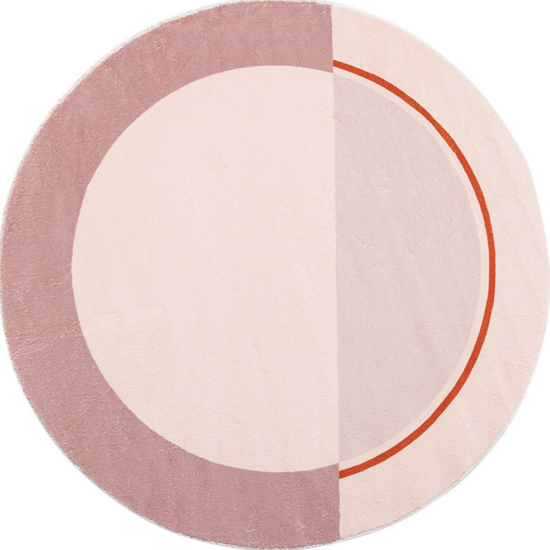 BowLift | Modern Color Block Carpet Pink and Red Polyester Carpet Non-Slip Pet-Friendly Washable Rug for Bedroom