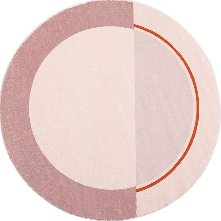 BowLift | Modern Color Block Carpet Pink and Red Polyester Carpet Non-Slip Pet-Friendly Washable Rug for Bedroom