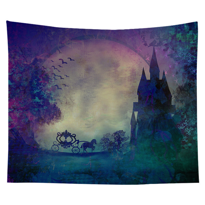 Halloween Decorative Wall Tapestry with Pumpkin Jack-O'-Lantern Print