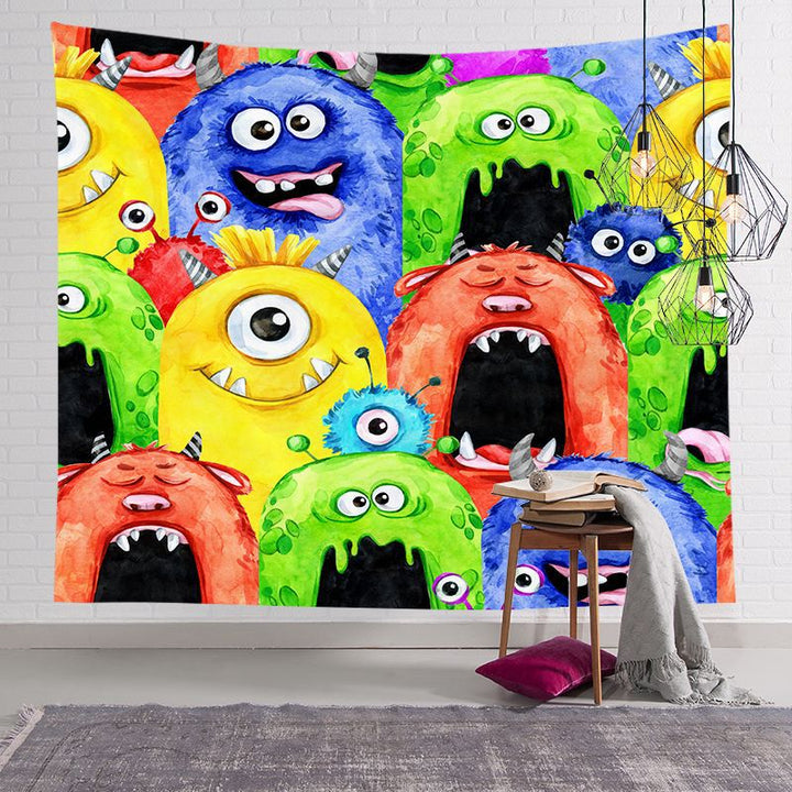 Halloween Decorative Wall Tapestry with Pumpkin Jack-O'-Lantern Print