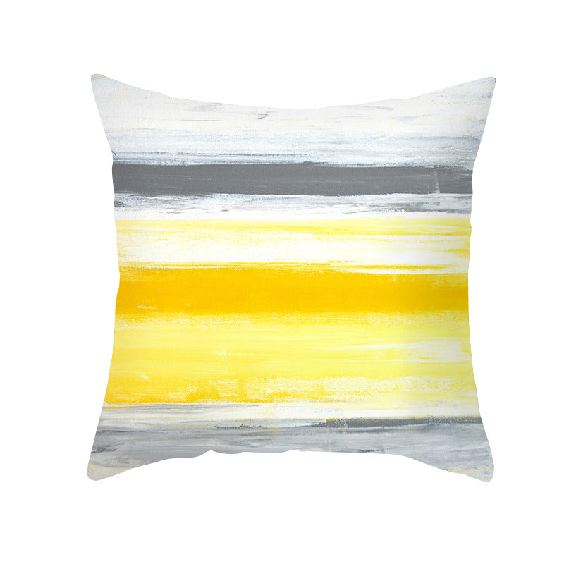 Abstract Modern Square Throw Pillow Cover with Concealed Zipper and Linen Texture