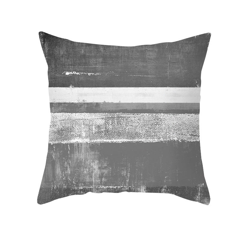 Abstract Modern Square Throw Pillow Cover with Concealed Zipper and Linen Texture