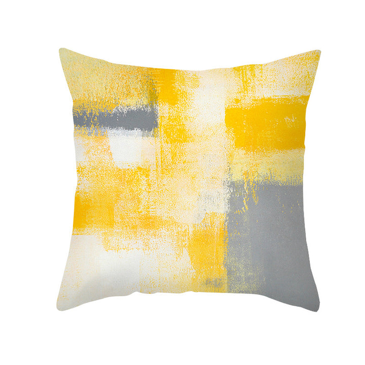 Abstract Modern Square Throw Pillow Cover with Concealed Zipper and Linen Texture