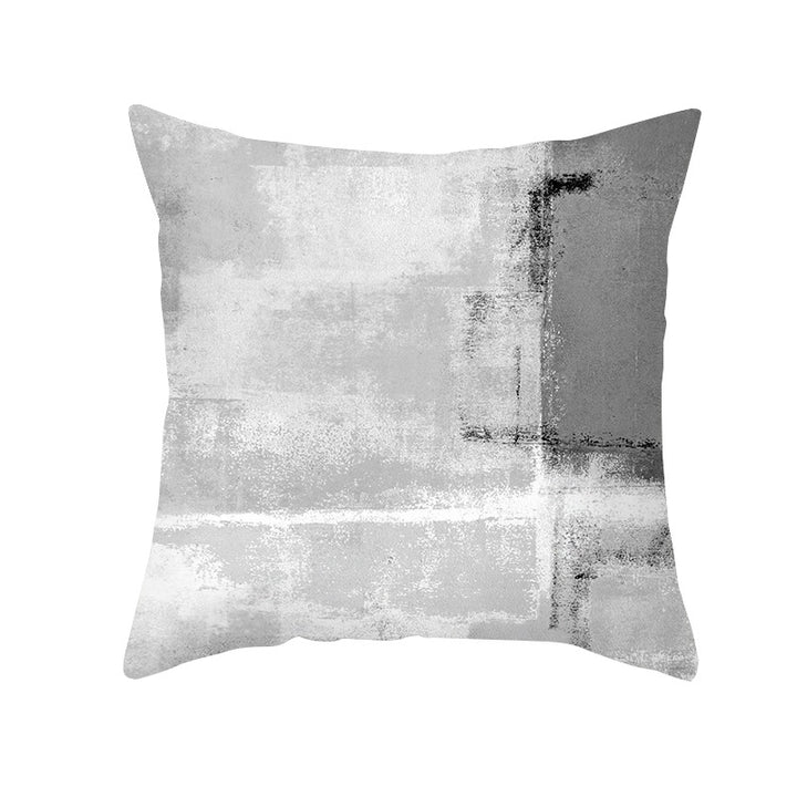 Abstract Modern Square Throw Pillow Cover with Concealed Zipper and Linen Texture