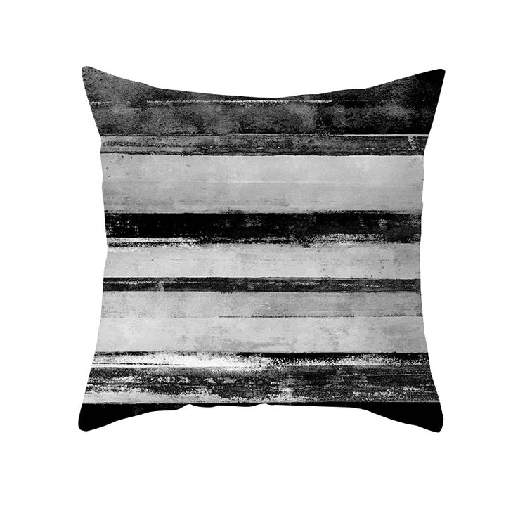 Abstract Modern Square Throw Pillow Cover with Concealed Zipper and Linen Texture