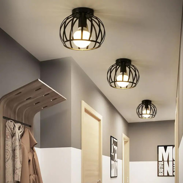 Trendy Industrial Ceiling Lamp with Open Design - ForgeLight | Bowlift