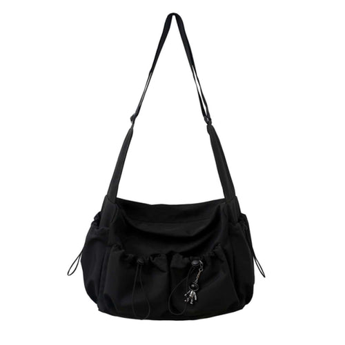 BowLift | UrbanLiner Nylon Messengerbag – Black Shoulder Bag with Zipper for Daily Use