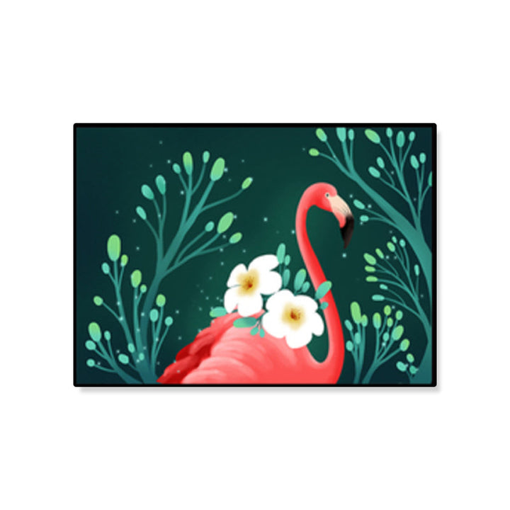 BowLift | Flamingo Print Painting Tropical Stylish Textured Canvas Wall Art for Dining Room