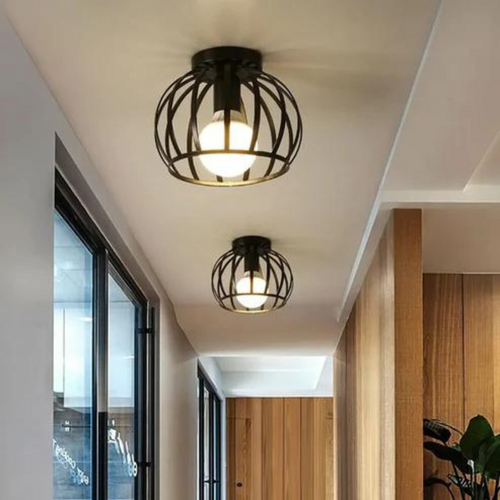 Trendy Industrial Ceiling Lamp with Open Design - ForgeLight | Bowlift