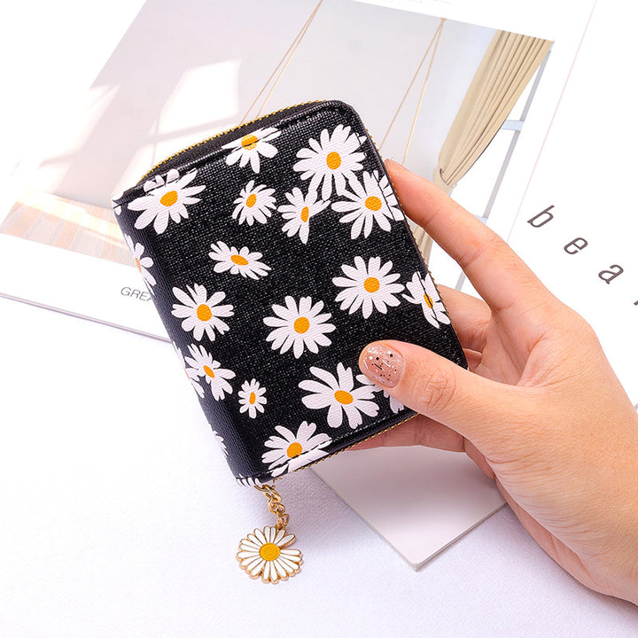 Floral Print Zipper Wallet