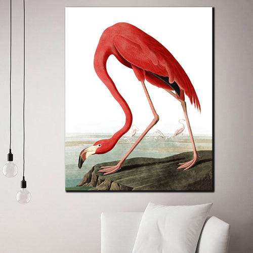BowLift | Tropical flamingo pattern canvas print texture pink wall decoration for home decor