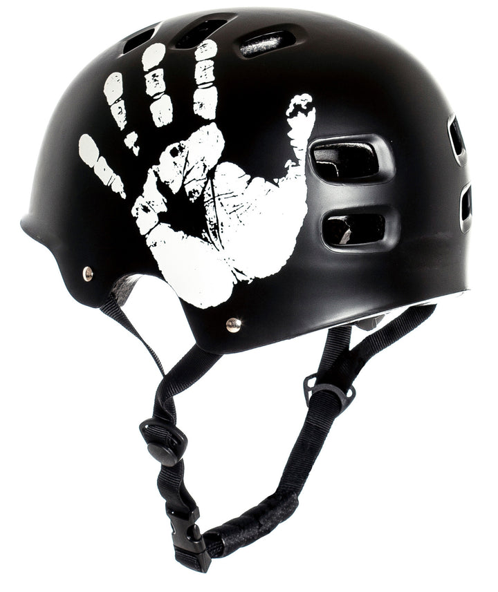 skull graphic multi-sport skate and bicycle safety helmet with adjustable chin strap Bowlift