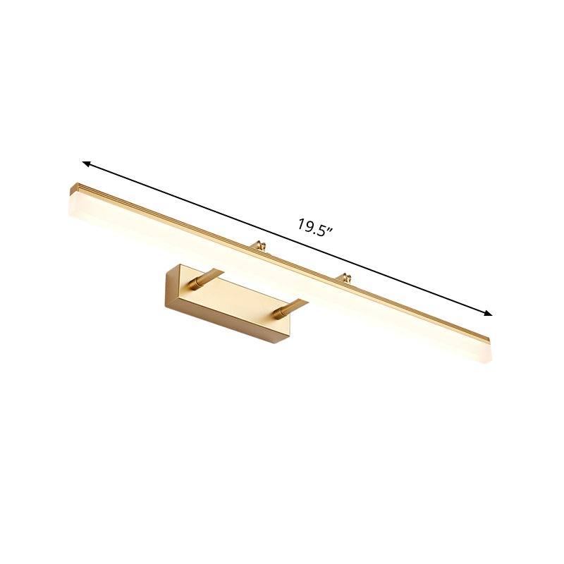 BowLift | Linear Acrylic Wall Lamp Modernism 16"/19.5" L LED Gold Wall Lighting in Warm/White Light