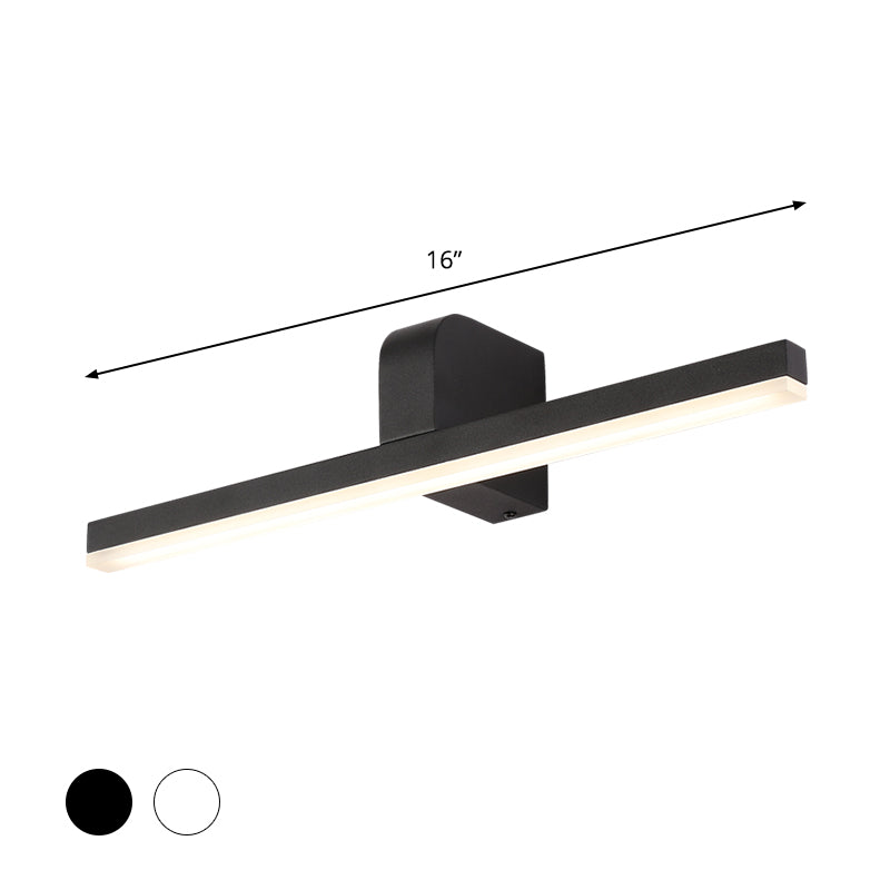 BowLift | LED Bathroom Mirror Light Modern Style Black/White Wall Lighting Ideas with Slim Metal Shade in Warm/White Light