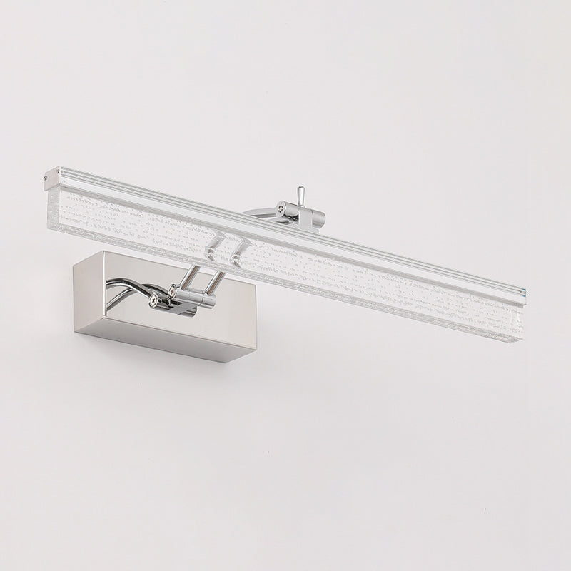 BowLift | 16"/23.5" L LED Bathroom Wall Vanity Light Modernism Silver Wall Sconce Lighting with Rectangular Acrylic Shade in Warm/White Light