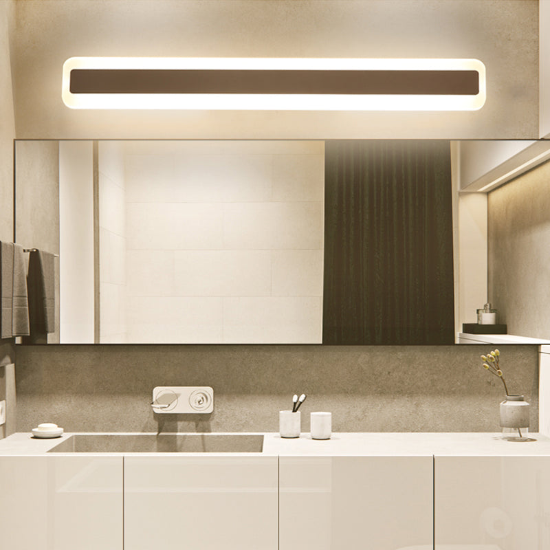 BowLift | 16"/20.5" L LED Vanity Wall Lighting Modern Silver Vanity Light Fixture with Extended Metal Shade in Warm/White Light