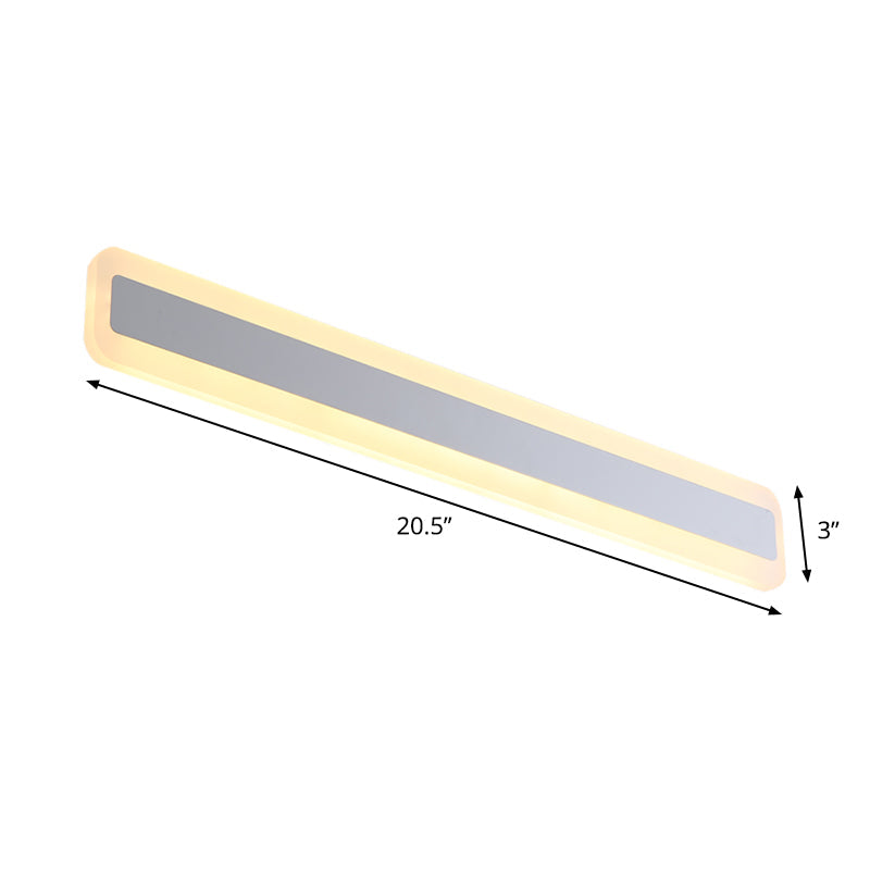 BowLift | 16"/20.5" L LED Vanity Wall Lighting Modern Silver Vanity Light Fixture with Extended Metal Shade in Warm/White Light