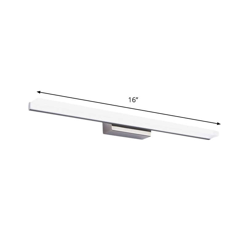 BowLift | Linear Acrylic Makeup Mirror Light Simplicity LED Silver Wall-Mounted Lighting in Warm/White Light