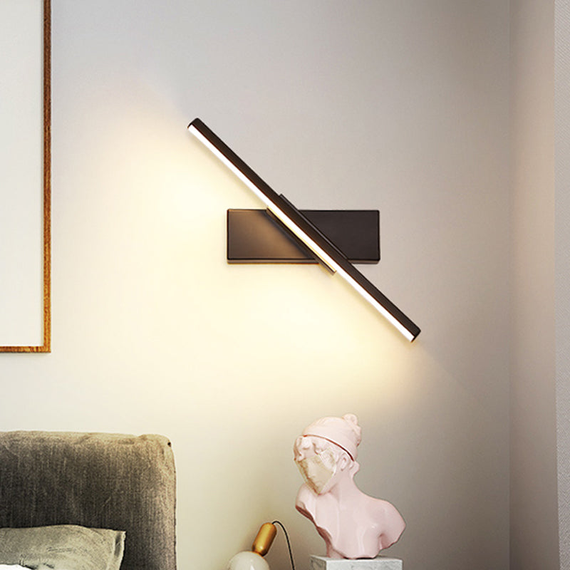 BowLift | Linear Wall Sconce contemporary metallic black/white LED wall light with warm/white light