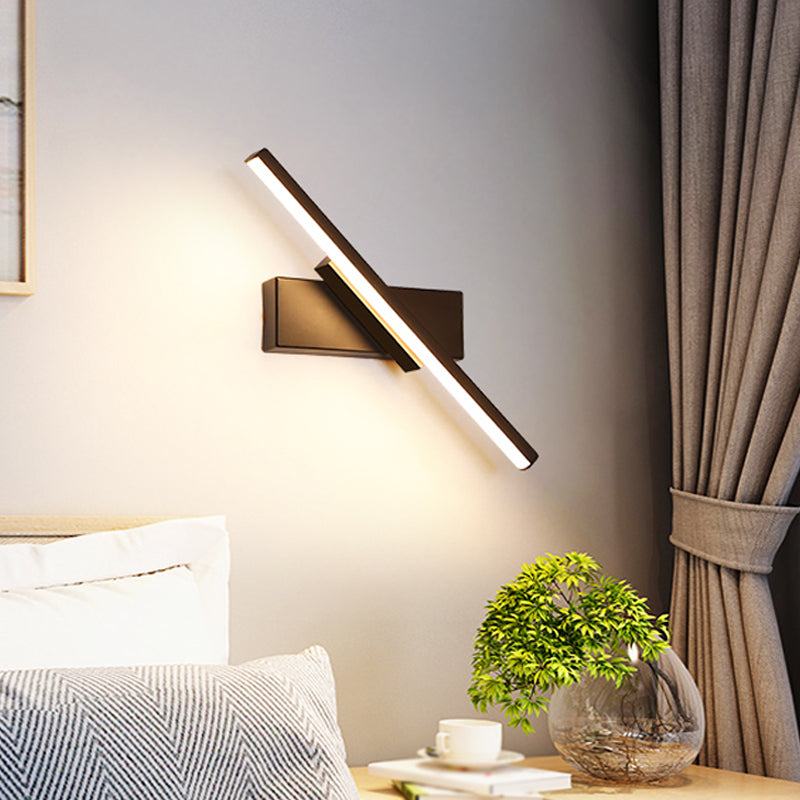 BowLift | Linear Wall Sconce contemporary metallic black/white LED wall light with warm/white light