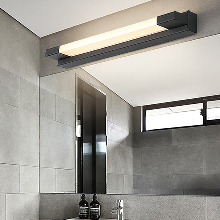 BowLift | Simple Straight Vanity Mirror Light Metal LED Bathroom Wall Lamp in Black, Warm/White Light