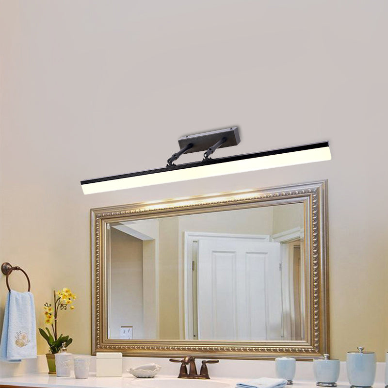 BowLift | Linear Vanity Lamp Contemporary Acrylic LED Bathroom Wall Lighting in Black, Warm/White Light