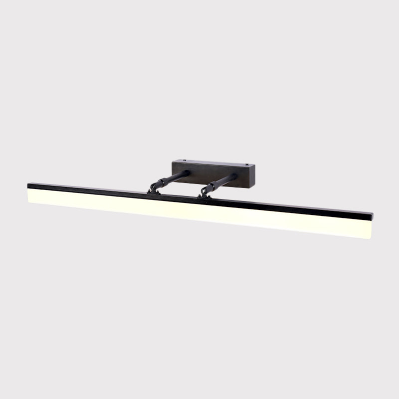 BowLift | Linear Vanity Lamp Contemporary Acrylic LED Bathroom Wall Lighting in Black, Warm/White Light
