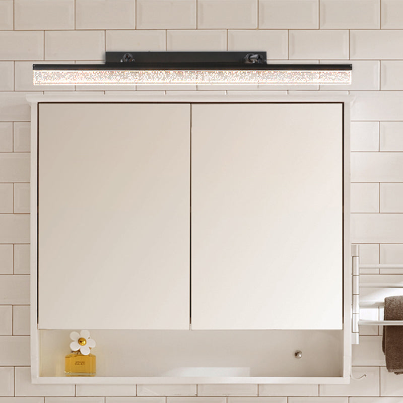 BowLift | Modern black double arm LED wall mounted lamp with warm/white light for a tube metallic wall mirror lighting