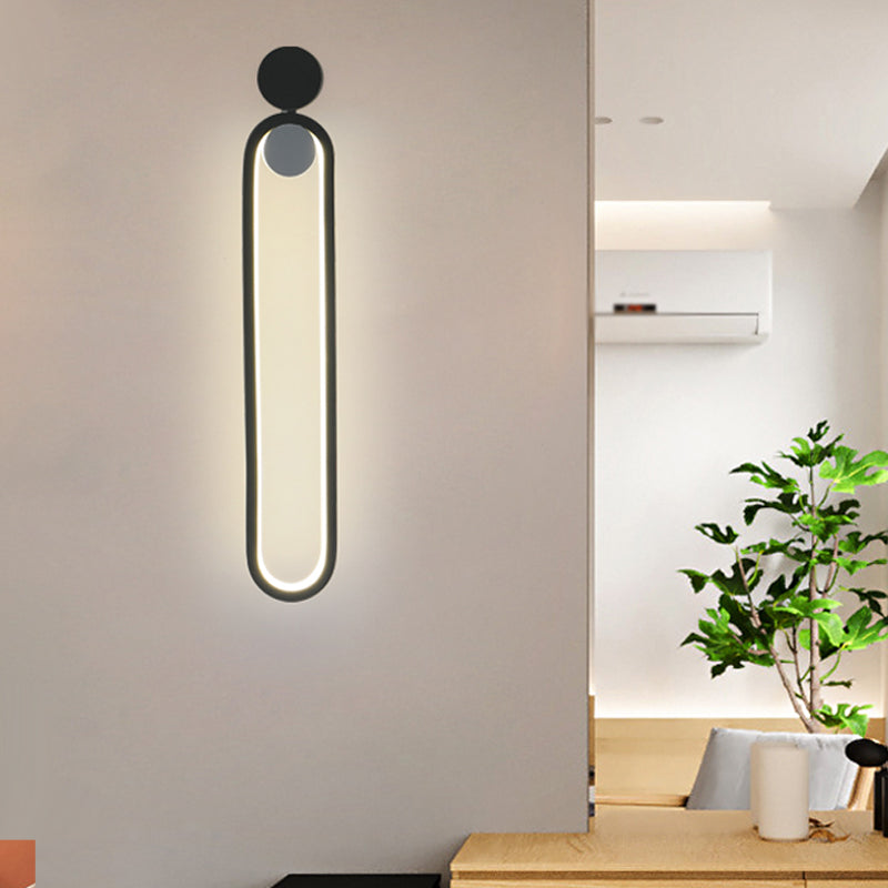 BowLift | Elliptical Ring Study Camera Wall Lighting Metallic LED Modern Wall Mounted Lighting Fixture in Black