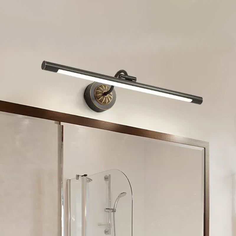 BowLift | 17"/22" Width Elongated Wall Lamp Simplicity Metal LED Black Vanity Mirror Light with Swivel Arm