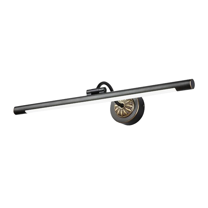 BowLift | 17"/22" Width Elongated Wall Lamp Simplicity Metal LED Black Vanity Mirror Light with Swivel Arm