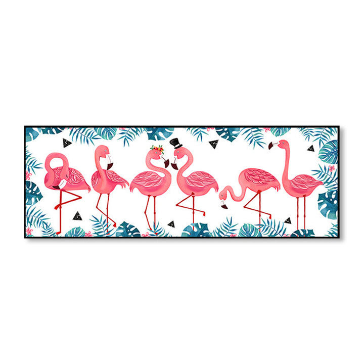 BowLift | Wild Animal Wrapped Canvas Textured Tropical Style Bedroom Painting in Bright Color