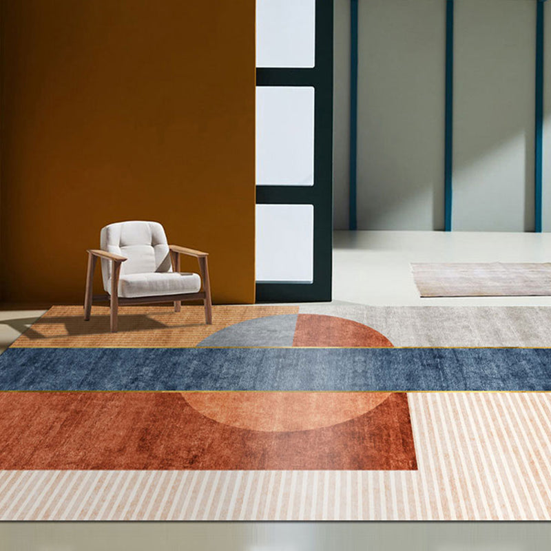 BowLift | Multicolored Colorblock Indoor Carpet Synthetic Modern Area Rug Washable Non-Slip Rug for the Study