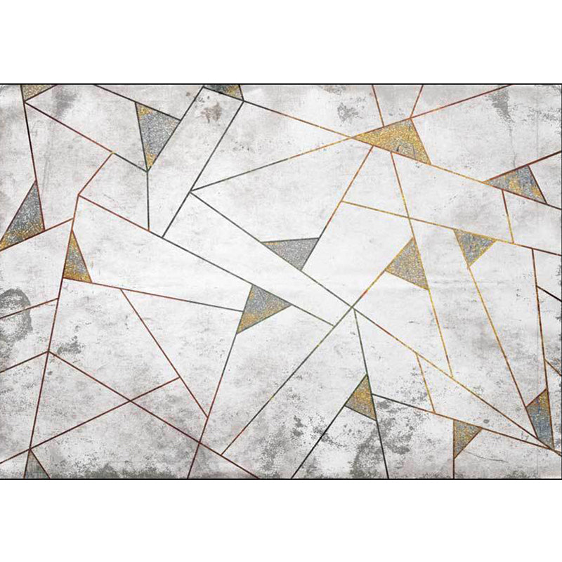 Decorative geometric patterned area rug gray Nordic rug polyester washable non-slip rug for the living room | Bowlift