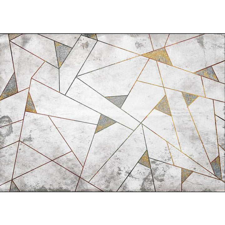 Decorative geometric patterned area rug gray Nordic rug polyester washable non-slip rug for the living room | Bowlift