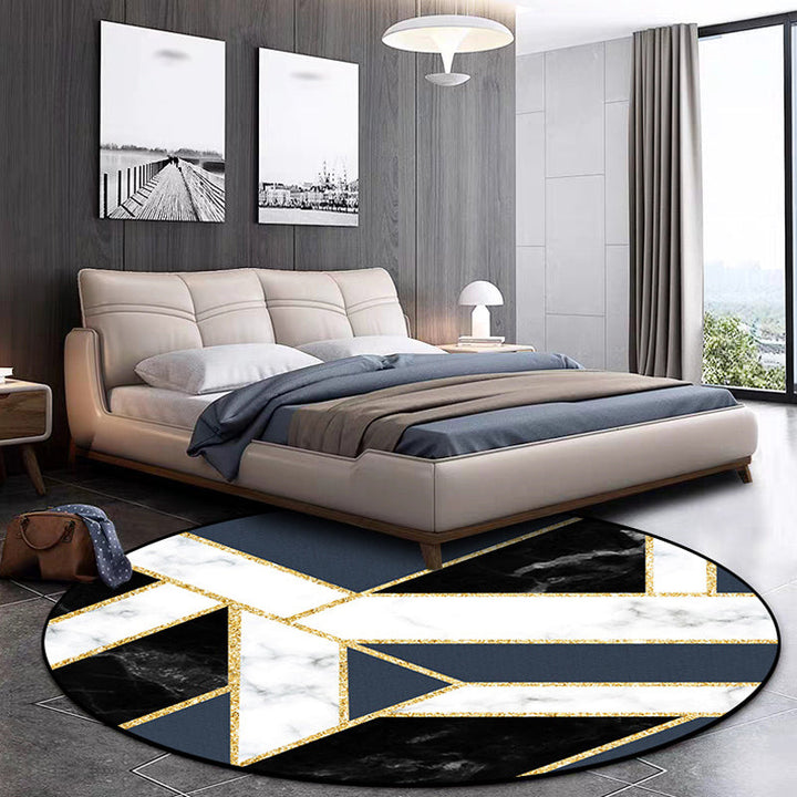 Blue Marble Surface Pattern Carpet Polyester Minimalist Carpet Washable Non-Slip Back Carpet for Decoration | Bowlift