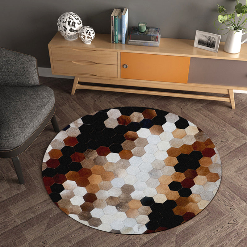 Modern living room rug Multicolored geometric pattern rug Polypropylene Washable Non-slip Pet-friendly rug | Bowlift