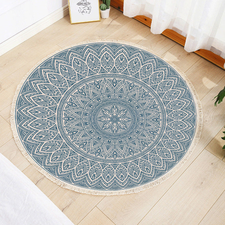 Multi Color Parlour Rug Moroccan Tribal Flower Pattern Rug Flax Washable Non-Slip Back Pet Friendly Area Rug | Bowlift