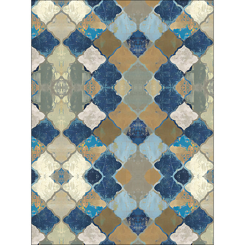 BowLift | Multicolored Moroccan Carpet Polyester geometric ogee pattern carpet pet-friendly washable non-slip rug for the living room