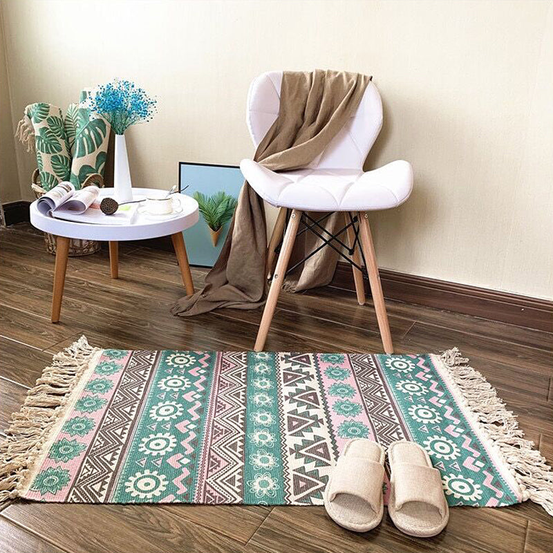 BowLift | Eunique Tribal Pattern Rug Multicolored Southwestern Rug Cotton Washable Non-Slip Pet-Friendly Rug for the Living Room