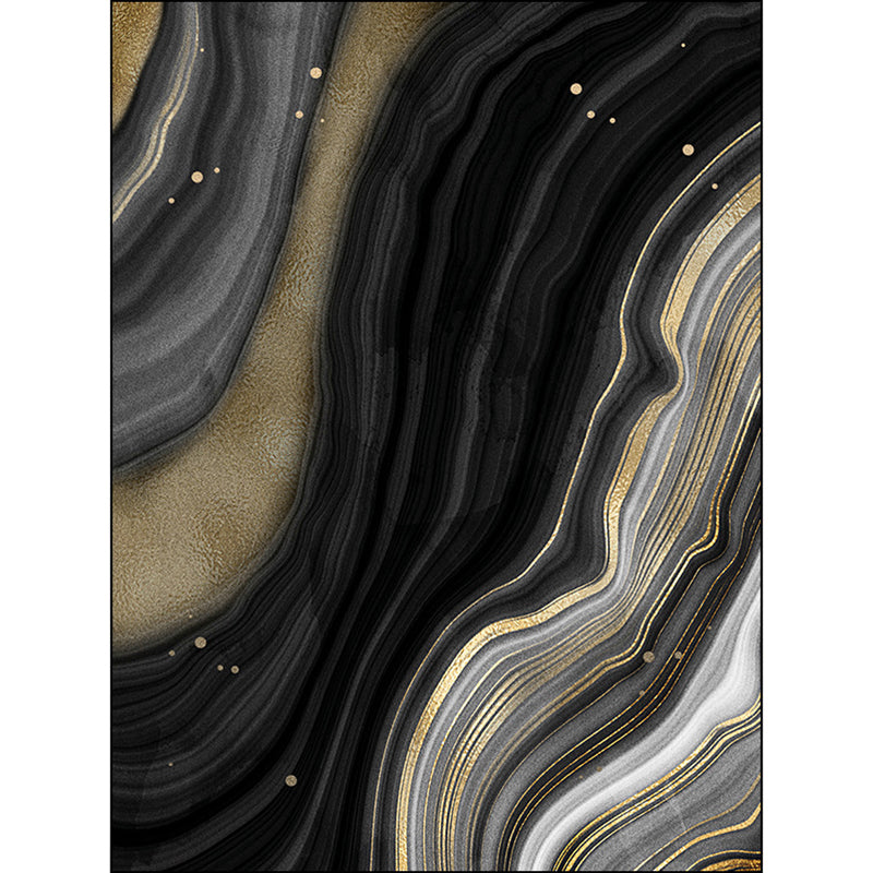 Simple Swirled Striped Pattern Rug Black Nordic Rug Polyester Washable Non-Slip Pet-Friendly Rug for the Living Room | Bowlift
