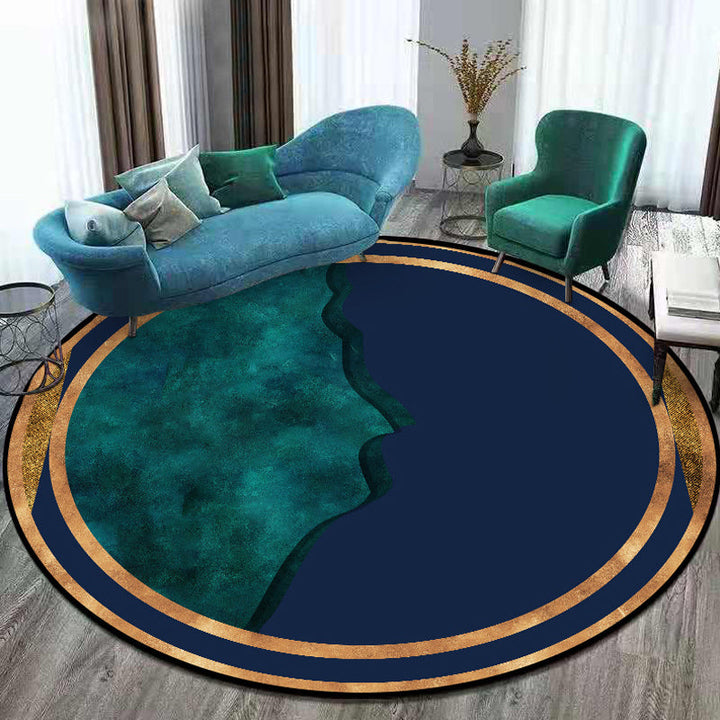 Elegant abstract rug Blue Modern rug Polyester Pet-friendly Washable Non-slip rug for decoration | Bowlift