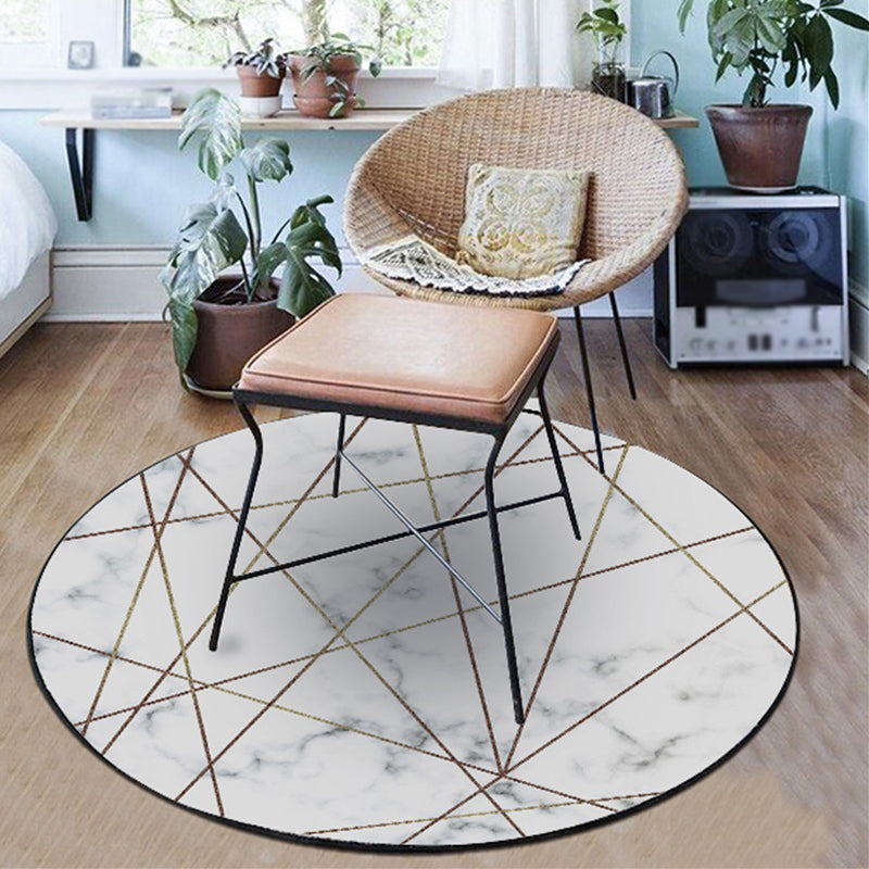 Simple marble surface pattern carpet white modernist carpet polyester non-slip pet friendly washable carpet for the study | Bowlift