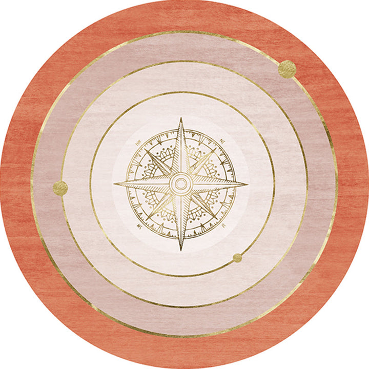 Modern concentric circle pattern rug Orange and Red Polyester rug Non-slip Pet-friendly Washable rug for bedroom | Bowlift