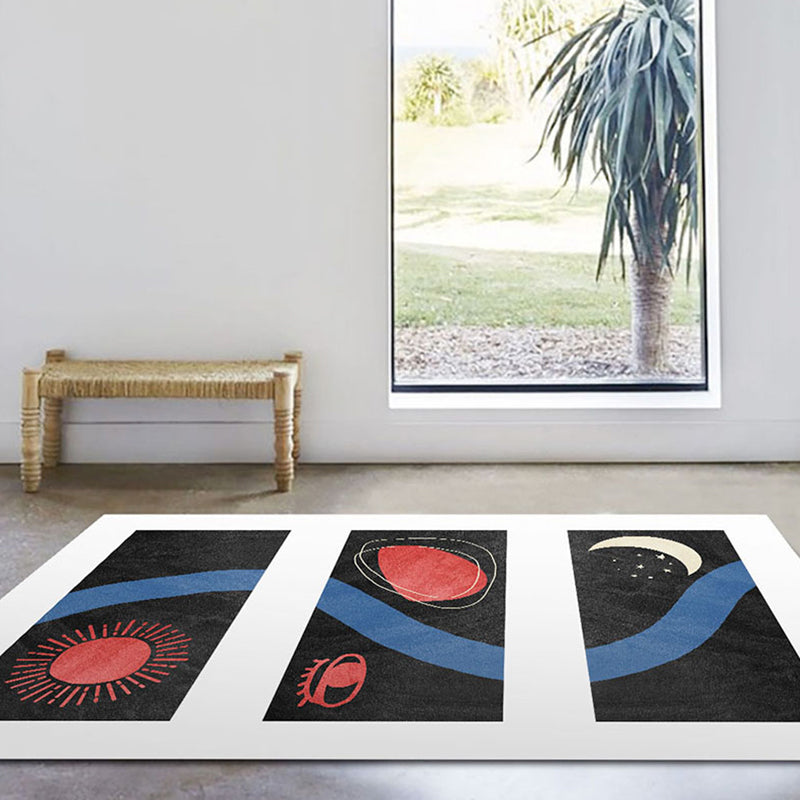 BowLift | Modernist Abstract Area Rug Multicolor Polyester Rug Non-slip Pet-friendly Washable Area Rug for Living Room