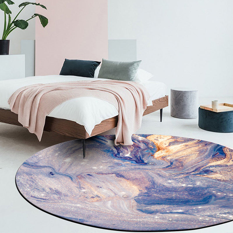 BowLift | Purple Modernism Rug Synthetic Watercolor Pattern Rug Pet Friendly Washable Non-Slip Rug for the Bedroom