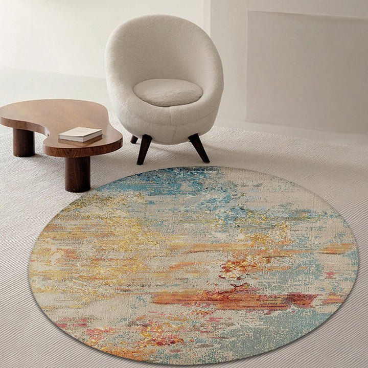 BowLift | Multicolor Industrial Indoor Rug Polyester Abstract Rug Pet Friendly Washable Non-Slip Carpet for Living Room