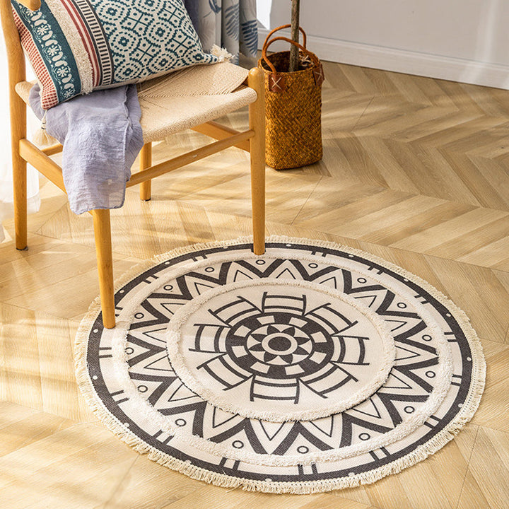 Traditional tribal flower pattern rug Multicolored Moroccan rug Flax pet-friendly washable non-slip rug for the bedroom | Bowlift