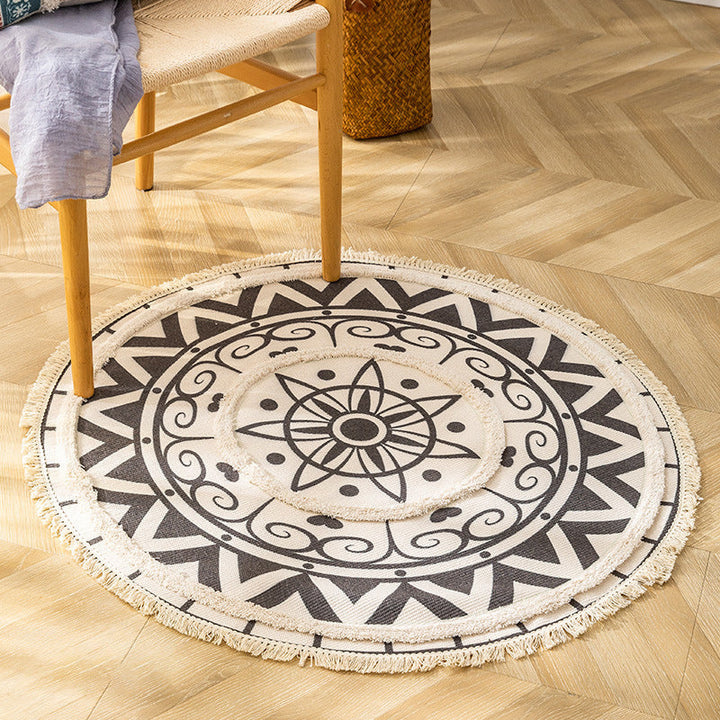 Traditional tribal flower pattern rug Multicolored Moroccan rug Flax pet-friendly washable non-slip rug for the bedroom | Bowlift
