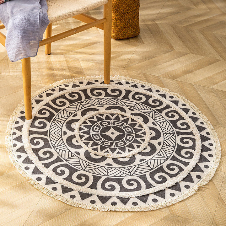 Traditional tribal flower pattern rug Multicolored Moroccan rug Flax pet-friendly washable non-slip rug for the bedroom | Bowlift